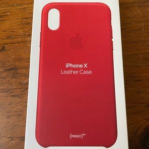 NWT iPhone X Apple Product Red leather case